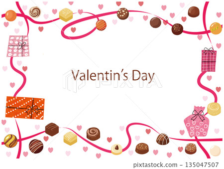 Valentine's Day Frame - Ribbon and Chocolate 1 135047507