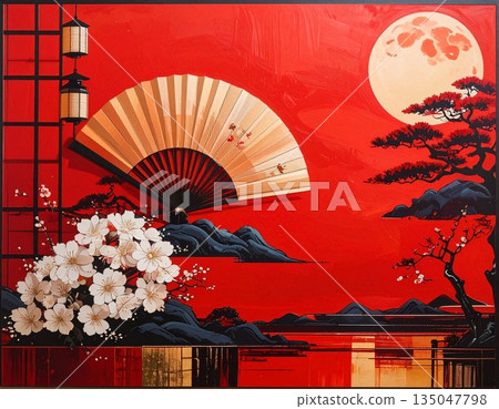 Spring landscape and red landscape 135047798