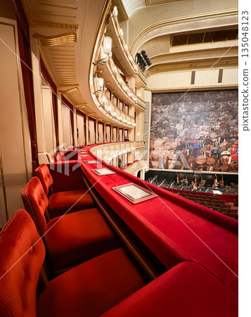 The magnificent interior of the Vienna State Opera, Austria The magnificent interior of the Vienna State Opera, Austria 135048123