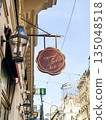 Vienna's top luxury Hotel Sacher entrance and its logo sign 135048518
