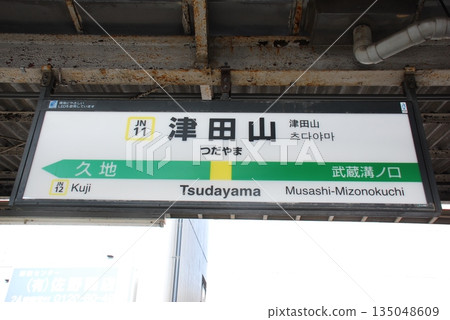 Station name sign at Tsudayama Station (JN11) on the Nambu Line (Takatsu Ward, Kawasaki City) 135048609