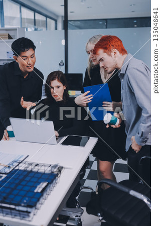 Multiracial business people having meeting 135048641