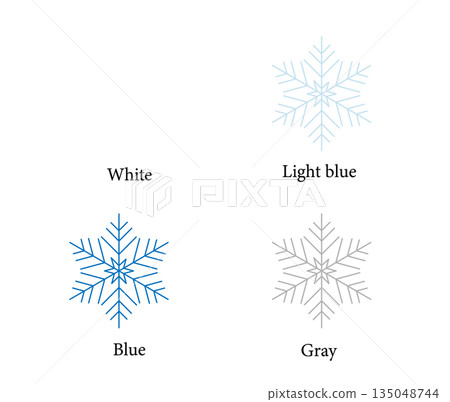 Winter illustration material: Snowflake set No. 18 135048744