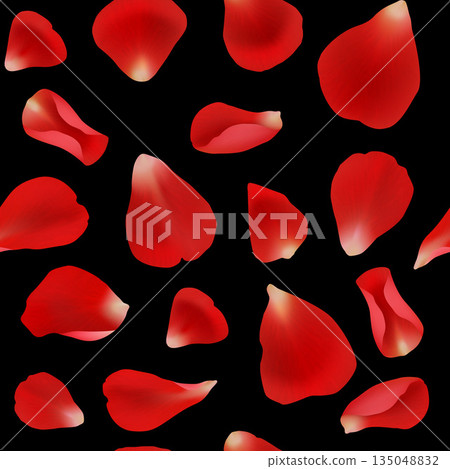 Rose petals. beauty seamless background with realistic flying rose petals 135048832