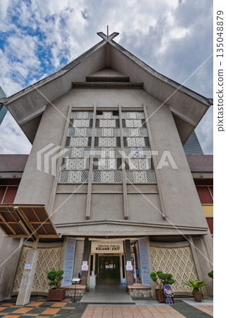 Muzium Negara National Museum exit featuring traditional Malaysian architecture, Kuala Lumpur, Malaysia. Muzium Negara National Museum exit featuring traditional Malaysian architecture, Kuala Lumpur, Malaysia. 135048879