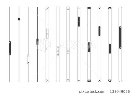 Slide scroll bar set slider. UI control web elements. Scrollbar control panel for power, volume, brightness, Design elements for your website. simple modern graphic element for ui, infographic, icon Slide scroll bar set slider. UI control web elements. Scrollbar control panel for power, volume, brightness, Design elements for your website. simple modern graphic element for ui, infographic, icon 135049056