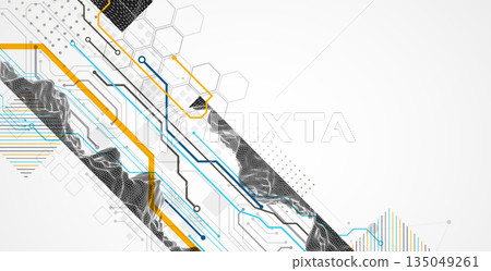 Abstract technology concept. Circuit board, high computer color background. Vector illustration. Abstract technology concept. Circuit board, high computer color background. Vector illustration. 135049261