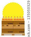 Illustration of displayed plastic bottled juice 135050329