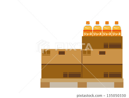 展示的塑膠瓶裝果汁示意圖 135050330