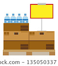 Illustration of bottled water on display 135050337