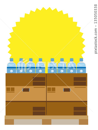 展示瓶裝水的插圖 135050338