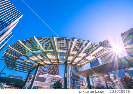 Kawasaki Cityscape in Japan: View of the tower apartment complexes in front of Musashi-Kosugi Station. Towards a new era (January 6, 2026) 135050976