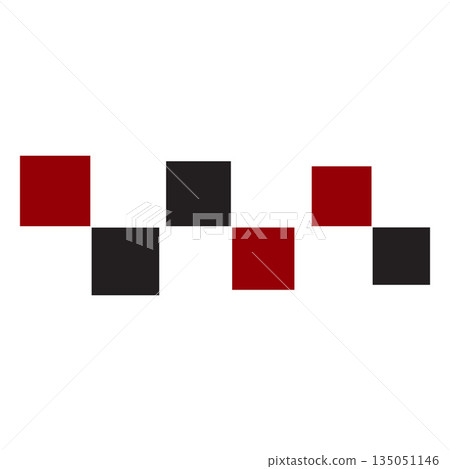 Racing stripes, race start and finish flag, black, red and white checkers vector pattern, checkered flag sport car decal Racing stripes, race start and finish flag, black, red and white checkers vector pattern, checkered flag sport car decal 135051146