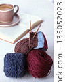 Multi-colored wool yarn for knitting. Tweed yarn. Knitting with needles. The concept of "Hobby for women". Knitting Accessories 135052023