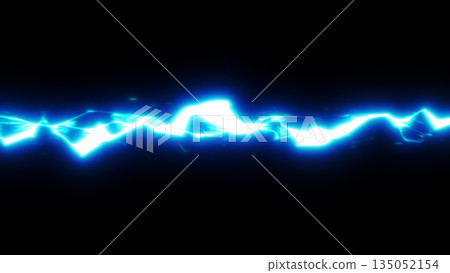 Blue thunder, lightning effect illustration image 135052154