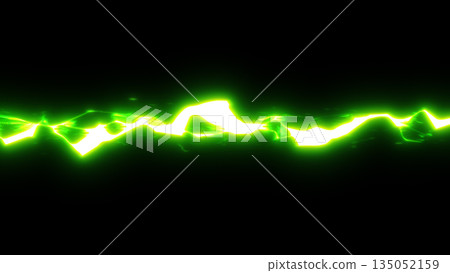 Green thunder, lightning effect illustration image 135052159