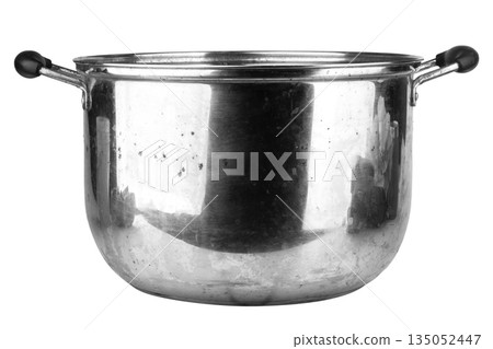Pot with handle isolated on white background 135052447
