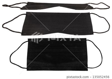face mask color black isolated on white background face mask color black isolated on white background 135052456