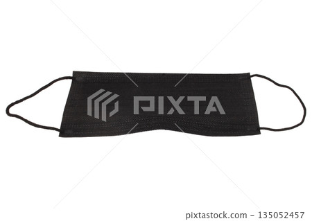 face mask color black isolated on white background 135052457