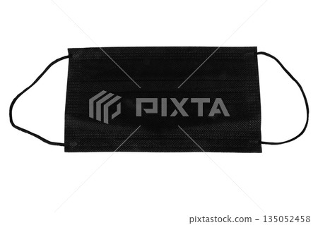 face mask color black isolated on white background face mask color black isolated on white background 135052458