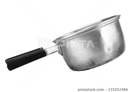 Pot with handle isolated on white background Pot with handle isolated on white background 135052466