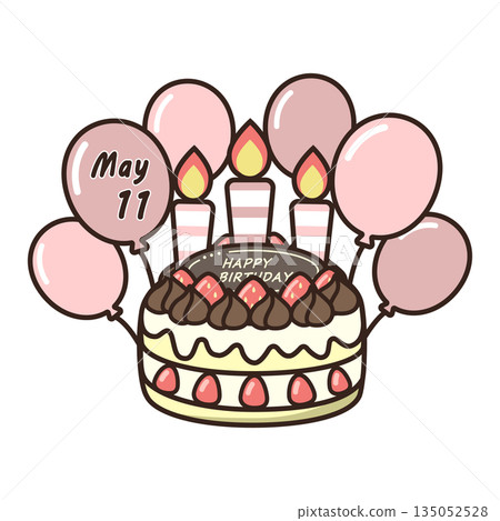 Birthday chocolate cake 135052528