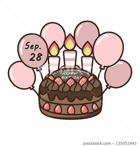 Birthday chocolate cake 135052843