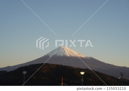 Mt. Fuji stained in the morning sun Mt. Fuji stained in the morning sun 135053210
