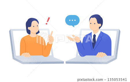 顧客正在接受線上支援。圖中是一位女士在問題解決後感到滿意的表情。 顧客正在接受線上支援。圖中是一位女士在問題解決後感到滿意的表情。 135053541