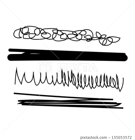 Abstract Hand Drawn Scribble Lines Illustration Abstract Hand Drawn Scribble Lines Illustration 135053572