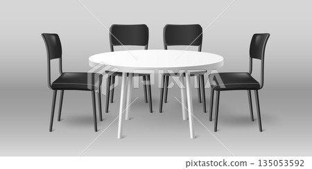 3D table and chairs mockup isolated on background 135053592