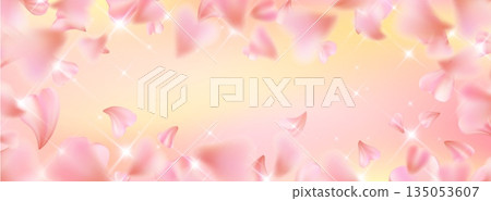 Cherry blossom petals on bokeh background 135053607