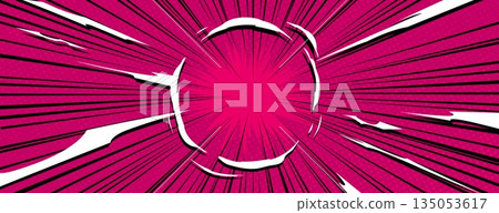 Comic explosion effect on red background Comic explosion effect on red background 135053617