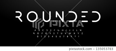 Rounded Font Logo Alphabet Vector English Letters Set Modern Typography, Creative Typographic Design for Title Text, Typo Poster Headline, Type Symbol Logotype, Sans Serif Fonts. Vector Typeface Rounded Font Logo Alphabet Vector English Letters Set Modern Typography, Creative Typographic Design for Title Text, Typo Poster Headline, Type Symbol Logotype, Sans Serif Fonts. Vector Typeface 135053783