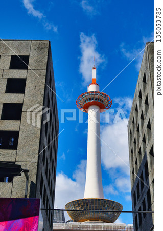 NIDEK Kyoto Tower shining against the blue sky (Shimogyo Ward, Kyoto City, Kyoto Prefecture) 135053785