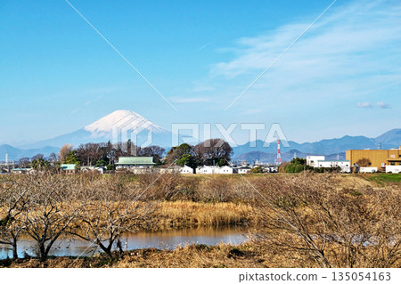 Mount Fuji seen from near the Shonan Galaxy Bridge (winter, December) Mount Fuji seen from near the Shonan Galaxy Bridge (winter, December) 135054163