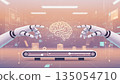 Conceptual diagram of future AI technology and automated processes 135054710