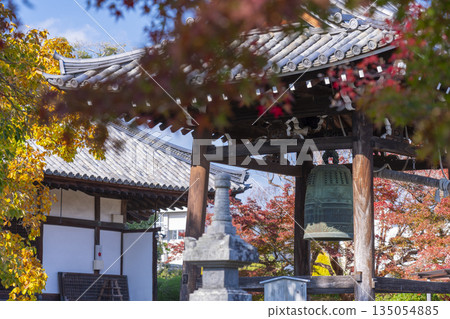 Otokuniji Temple Bell Tower Autumn leaves season Otokuniji Temple Bell Tower Autumn leaves season 135054885