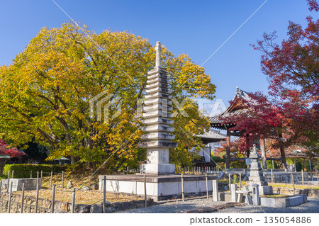 Otokuniji Temple Thirteen-story Stone Pagoda Autumn Foliage Season Otokuniji Temple Thirteen-story Stone Pagoda Autumn Foliage Season 135054886