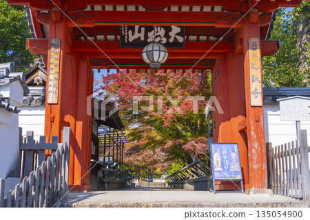 Otokuniji Temple Gate Autumn leaves season Otokuniji Temple Gate Autumn leaves season 135054900