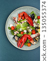 Healthy Salad with Seafood Ingredients 135055374
