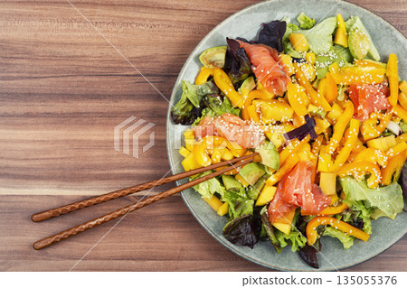 Fresh seafood salad for healthy eating Fresh seafood salad for healthy eating 135055376