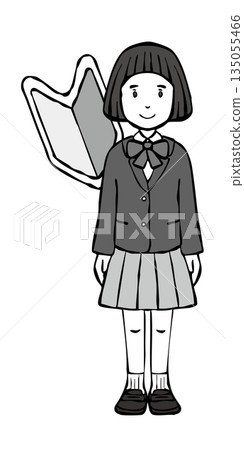 [Monochrome] Girls' Uniform Blazer with Young Leaf Mark 135055466