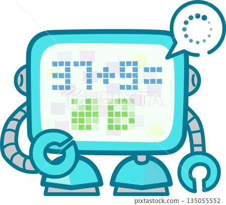 A TV monitor-type robot that performs calculations 135055552