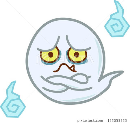Illustration of a scary-looking ghost with folded arms Illustration of a scary-looking ghost with folded arms 135055553