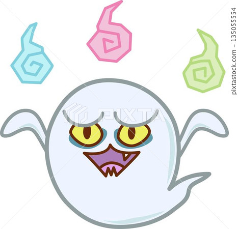 一幅描繪可怕鬼魂的插圖，鬼魂有著可怕的眼睛。 135055554