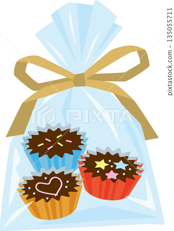 Retro handmade chocolate wrapping from the Heisei era 135055711