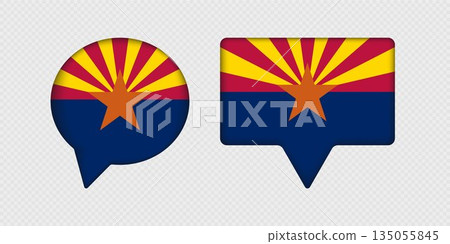Flag of Arizona State in Speech Bubble. 135055845