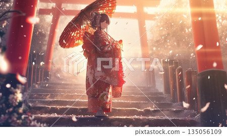 A woman in a kimono 135056109