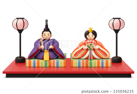Hinamatsuri illustration realistic 3D Hina dolls 135056235